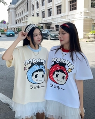 [NEW ARRIVAL] Áo Thun Boxy Phối Cổ Lucky Girl INSOMNIA CLUB 250Gsm Cotton - TS068