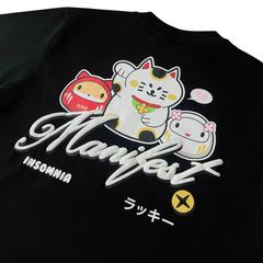 [NEW ARRIVAL] Áo Thun Boxy In Phồng Lucky Cat Manifest INSOMNIA CLUB 250Gsm Cotton - TS067