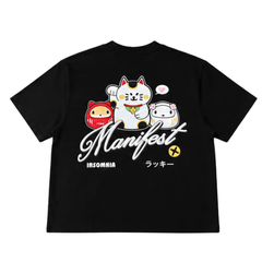 [NEW ARRIVAL] Áo Thun Boxy In Phồng Lucky Cat Manifest INSOMNIA CLUB 250Gsm Cotton - TS067