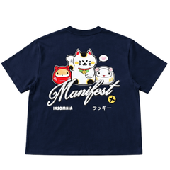 [NEW ARRIVAL] Áo Thun Boxy In Phồng Lucky Cat Manifest INSOMNIA CLUB 250Gsm Cotton - TS067