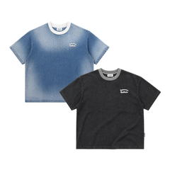 [NEW ARRIVAL] Áo Thun Boxy Denim Wash Thêu Len INSOMNIA Aesthetic - TS072