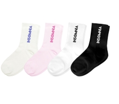 [Quà Tặng] Vớ INSOMNIA Socks Cổ Trung Unisex Local Brand Kem Hồng Đen Trắng