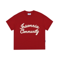 Áo Thun Boxy 280GSM Thêu Len INSOMNIA Community Unisex - TS041