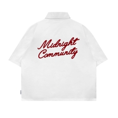 Áo Sơ Mi Boxy Midnight Thêu Len INSOMNIA Kaki Cotton Unisex - TS040