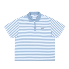 Áo Polo Boxy Stripes INSOMNIA Cotton Đính Tag Da - TS055