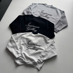 [NEW ARRIVAL] Áo Nỉ Bông Sweater Thêu INSOMNIA Gallery Form Boxy Unisex - HD016
