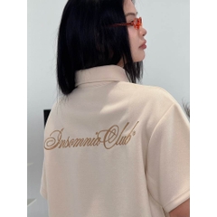 [NEW ARRIVAL] Áo Polo Boxy Nỉ 2 Da Thêu INSOMNIA CLUB Chống Nhăn, Không Xù Lông - TS063