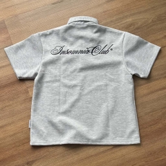 [NEW ARRIVAL] Áo Polo Boxy Nỉ 2 Da Thêu INSOMNIA CLUB Chống Nhăn, Không Xù Lông - TS063