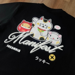 [NEW ARRIVAL] Áo Thun Boxy In Phồng Lucky Cat Manifest INSOMNIA CLUB 250Gsm Cotton - TS067
