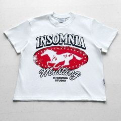 [NEW ARRIVAL] Áo Thun Boxy Mustang Edition Họa Tiết INSOMNIA Đính Cườm Thủ Công 250Gsm Cotton - TS062