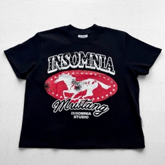 [NEW ARRIVAL] Áo Thun Boxy Mustang Edition Họa Tiết INSOMNIA Đính Cườm Thủ Công 250Gsm Cotton - TS062