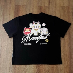 [NEW ARRIVAL] Áo Thun Boxy In Phồng Lucky Cat Manifest INSOMNIA CLUB 250Gsm Cotton - TS067