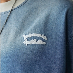 [NEW ARRIVAL] Áo Thun Boxy Denim Wash Thêu Len INSOMNIA Aesthetic - TS072
