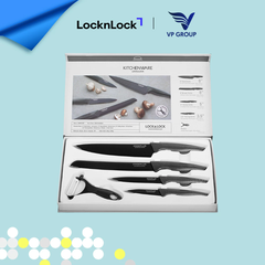 CKK101S5BLK - Bộ dao nhà bếp 5 món COOKPLUS Lock & Lock (Dao: 4 cái ; Dụng cụ gọt vỏ trái cây: 1 cái)