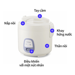 EJR462IVY Nồi cơm điện Locknlock Electric rice cooker 220V, 50Hz, 700W, 1.8L - Màu ngà