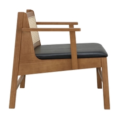 Sofa Đơn Gỗ Cao Su TAKAYAMA Màu Nâu W79xD75.5xH73.5Cm