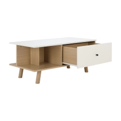 Bàn Cà Phê Gỗ Công Nghiệp MARIA Màu Trắng W80xD50xH42.2Cm