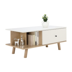 Bàn Cà Phê Gỗ Công Nghiệp MARIA Màu Trắng W80xD50xH42.2Cm