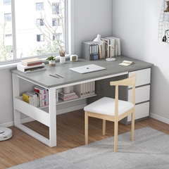 Bàn Làm Việc chân kim loại kết hợp tủ để đồ tiện lợi