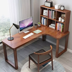 Bàn làm việc chữ L kết hợp kệ sách