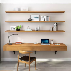 Bàn làm việc treo tường kết hợp kệ sách