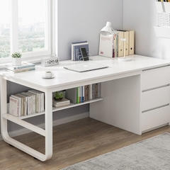 Bàn Làm Việc chân kim loại kết hợp tủ để đồ tiện lợi