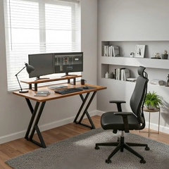 Bàn làm việc | VANDBORG | gỗ công nghiệp/kim loại | màu sồi/đen | R60xD120xC75cm