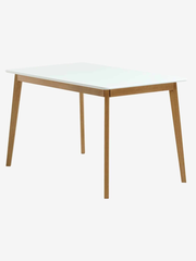 Bộ bàn ăn JEGIND D130 trắng/sồi + KASTRUP đen