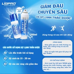 Xịt Lạnh Thảo Dược Giảm Đau Ligpro 160ml