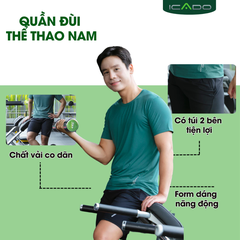 Quần Đùi Tập Gym, Chạy Bộ, Tennis, Pickleball Nam ICADO HT106