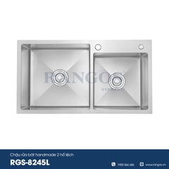 Chậu rửa bát handmade 2 hố lệch RGS-8245L