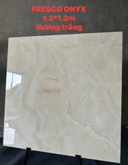Gạch ấn độ 120x120 FRESCO ONYX(WHITE BODY) Gloosy xương trắng