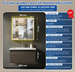 Tủ chậu Lavabo Luviko LV931KT80 INOX