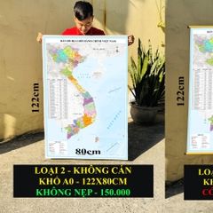 Bản Đồ Việt Nam mới nhất 2026 In siêu nét trên đề can chống nước Dễ Tra Cứu Chính Xác chi tiết