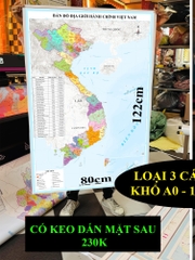 Bản Đồ Việt Nam mới nhất 2026 In siêu nét trên đề can chống nước Dễ Tra Cứu Chính Xác chi tiết