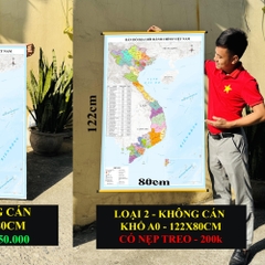 Bản Đồ Việt Nam mới nhất 2026 In siêu nét trên đề can chống nước Dễ Tra Cứu Chính Xác chi tiết