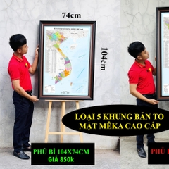Bản Đồ Việt Nam mới nhất 2026 In siêu nét trên đề can chống nước Dễ Tra Cứu Chính Xác chi tiết