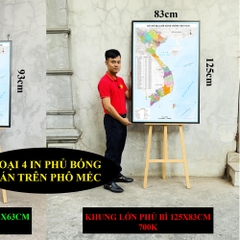 Bản Đồ Việt Nam mới nhất 2026 In siêu nét trên đề can chống nước Dễ Tra Cứu Chính Xác chi tiết
