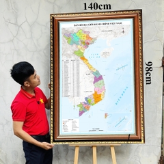 Bản Đồ Việt Nam mới nhất 2026 In siêu nét trên đề can chống nước Dễ Tra Cứu Chính Xác chi tiết