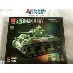 Non Lego Army Xe Tăng SHERMAN M4A1 - Mô hình láp ráp Xe tăng chiến đấu Lego- BRICKIE PRICK