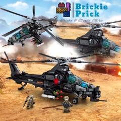 Non - Lego Army - Máy Bay Trực Thăng Chiến Đấu Z-10 - Đồ Chơi Lắp Ráp - Brickie Prick