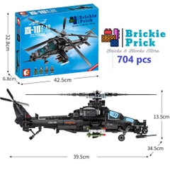 Non - Lego Army - Máy Bay Trực Thăng Chiến Đấu Z-10 - Đồ Chơi Lắp Ráp - Brickie Prick
