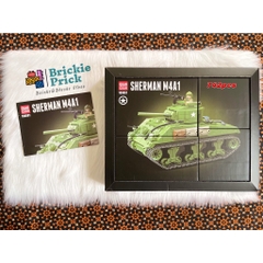Non Lego Army Xe Tăng SHERMAN M4A1 - Mô hình láp ráp Xe tăng chiến đấu Lego- BRICKIE PRICK