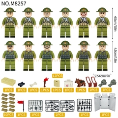 Đồ Chơi Lắp Ráp Quân Đội Set 12 Figure Nhân Vật Đầy Đủ Phụ Kiện