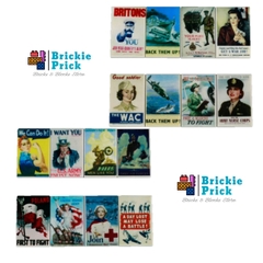 Đồ Chơi Lắp Ráp Mô Hình Phụ Kiện WW2 Áp Phích Chiến Tranh MOC CUSTOM