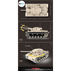 Đồ Chơi Lắp Ráp Mô Hình Quân Đội Xe Tăng Chiến Đấu PANZERKAMPFWAGEN III - Đồ chơi lắp ráp - Brickie Prick