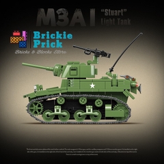Non - Lego Army - Xe Tăng Quân Sư M3A1 - Đồ Chơi Lắp Ráp - Brickie Prick