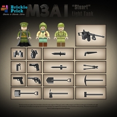 Non - Lego Army - Xe Tăng Quân Sư M3A1 - Đồ Chơi Lắp Ráp - Brickie Prick