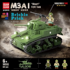 Non - Lego Army - Xe Tăng Quân Sư M3A1 - Đồ Chơi Lắp Ráp - Brickie Prick