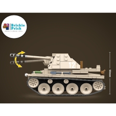 Non - Lego Army - Xe Tăng SD.KFZ.138 MARDER III AUSF.H - Đồ Chơi Lắp Ráp - Brickie Prick